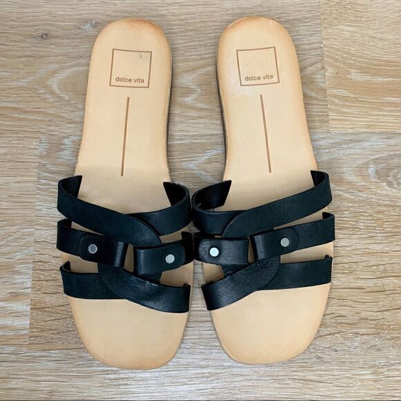 Dolce Vita Size 8 Cait Slide Leather Sandals - Picture 6 of 13